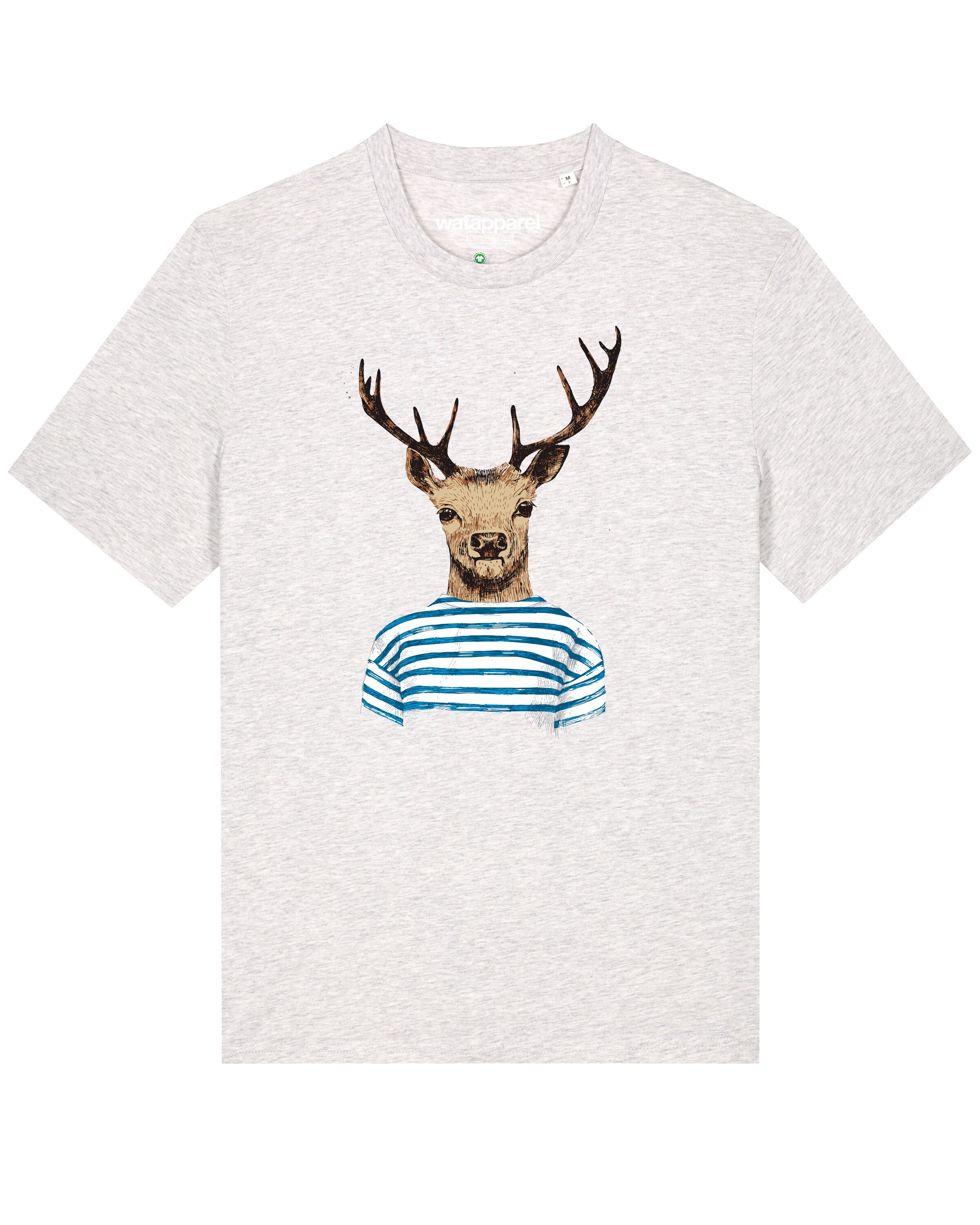 Watapparel Shirt 'Hirsch' in Grau: Vorderseite