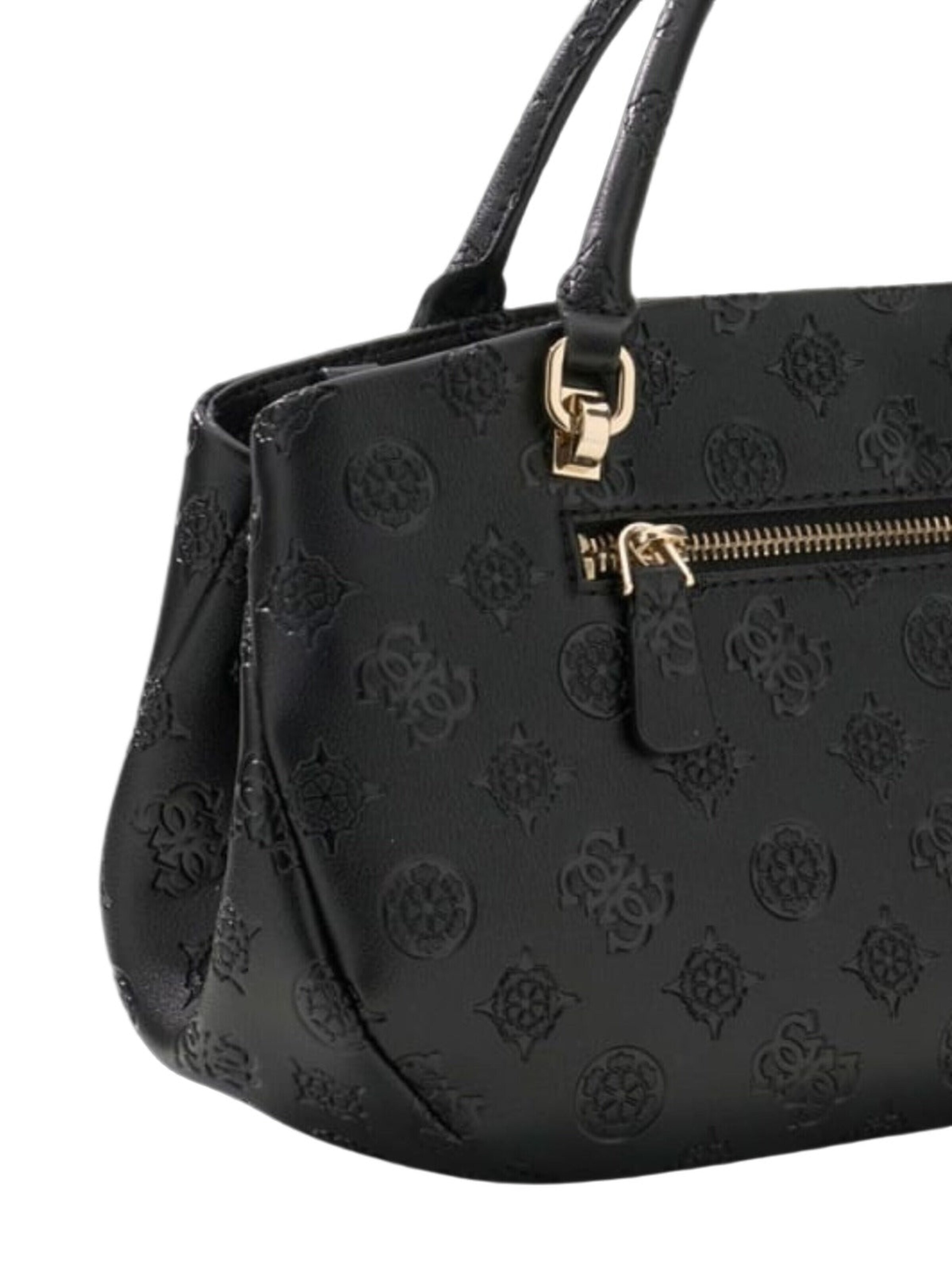 GUESS - Bolso de mano 'Guess Sac à Main Carmella 3 Compartiments Black Logo' en negro