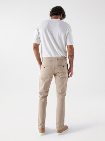 Coupe slim Pantalon chino Salsa Jeans en beige