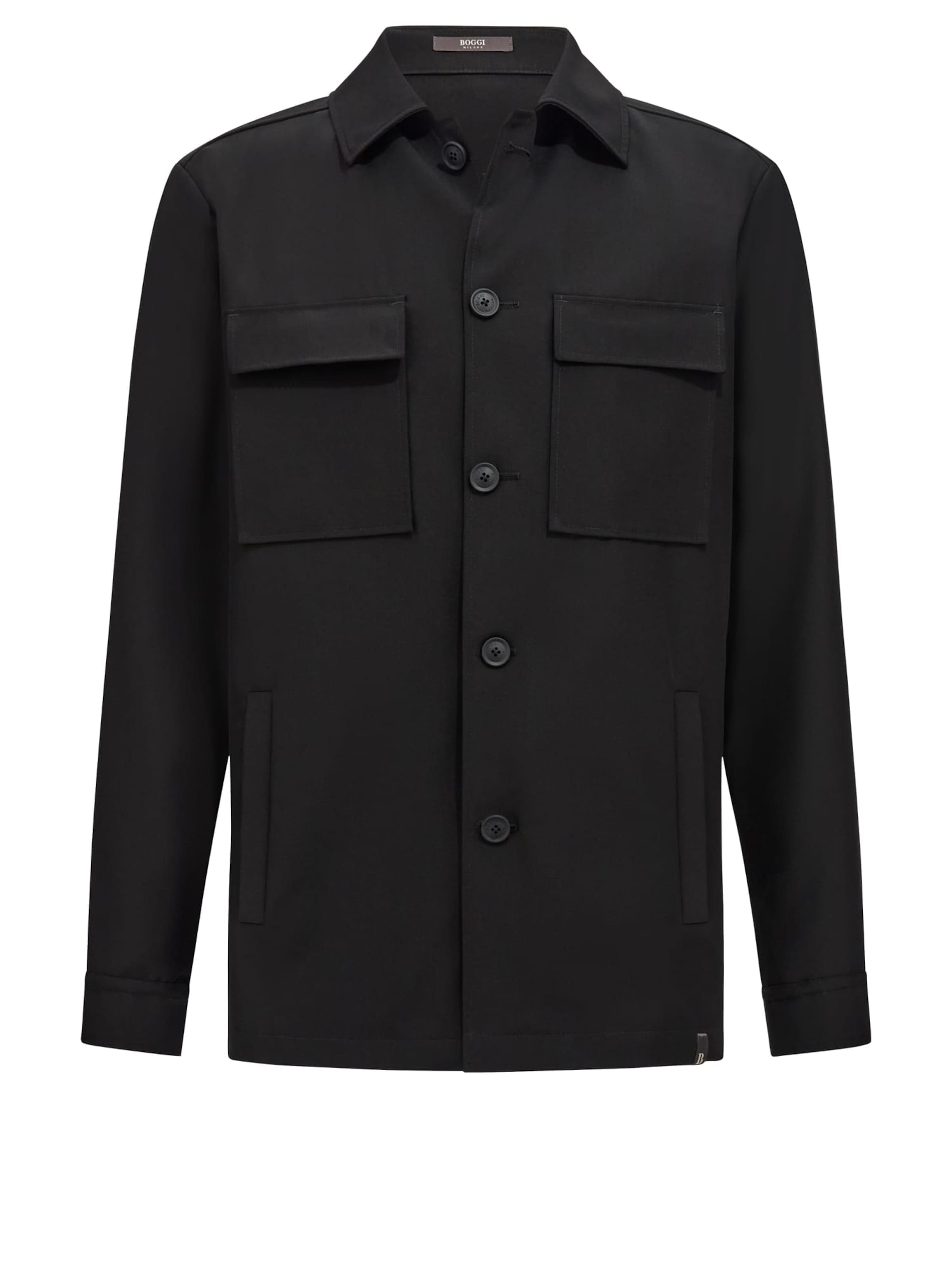 Veste mi-saison Boggi Milano en noir : devant