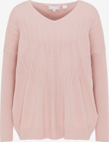 rozā Usha "Oversize" stila džemperis: no priekšpuses