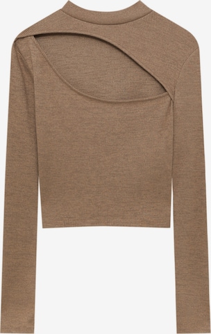 T-shirt Pull&Bear en marron : devant