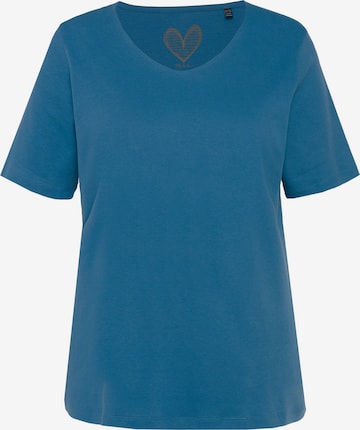 T-shirt Ulla Popken en bleu : devant