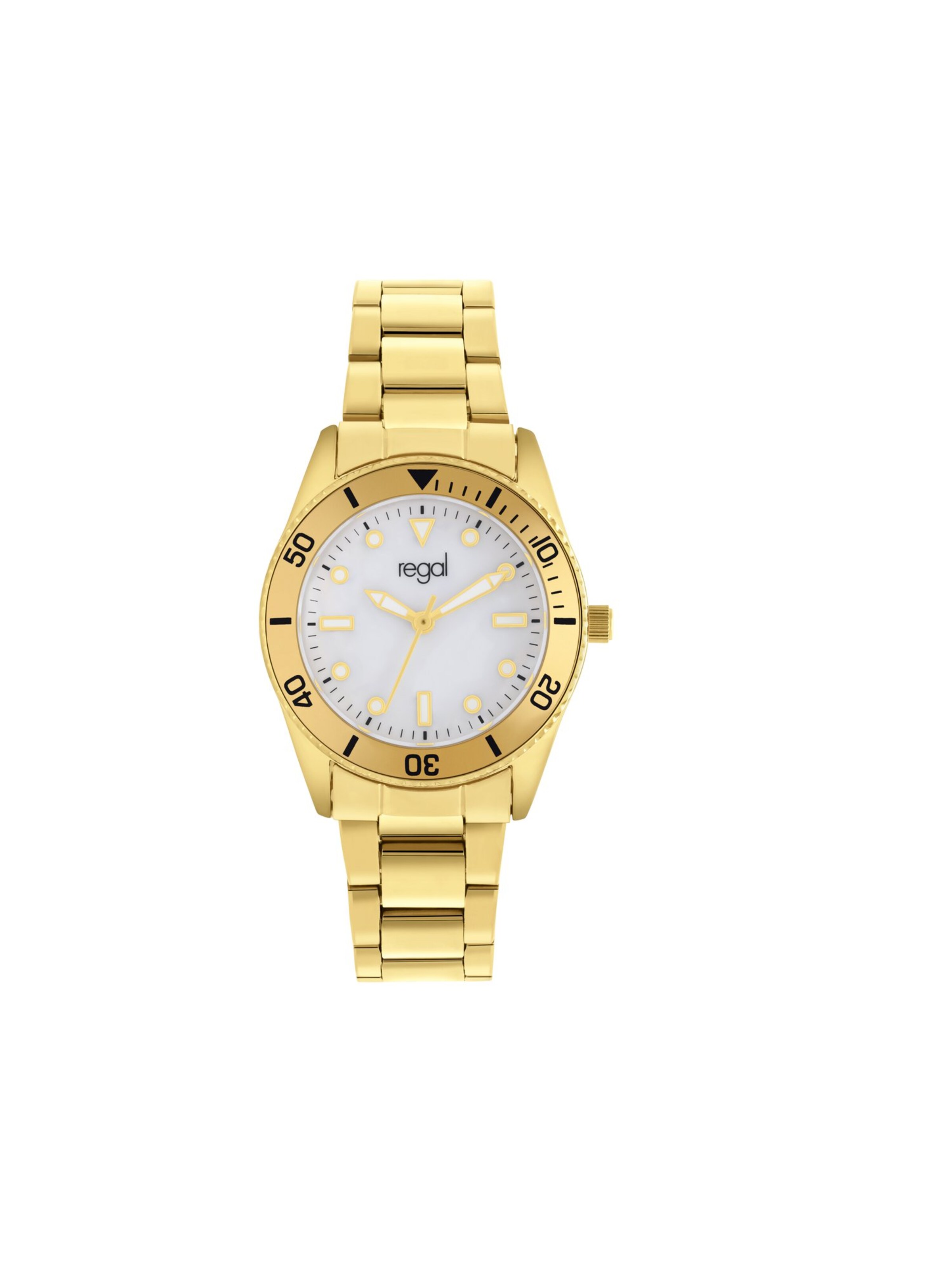 Lucardi Analoguhr in Gold: Vorderseite