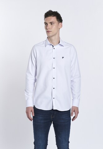 Coupe regular Chemise 'RODRIGO' DENIM CULTURE en blanc