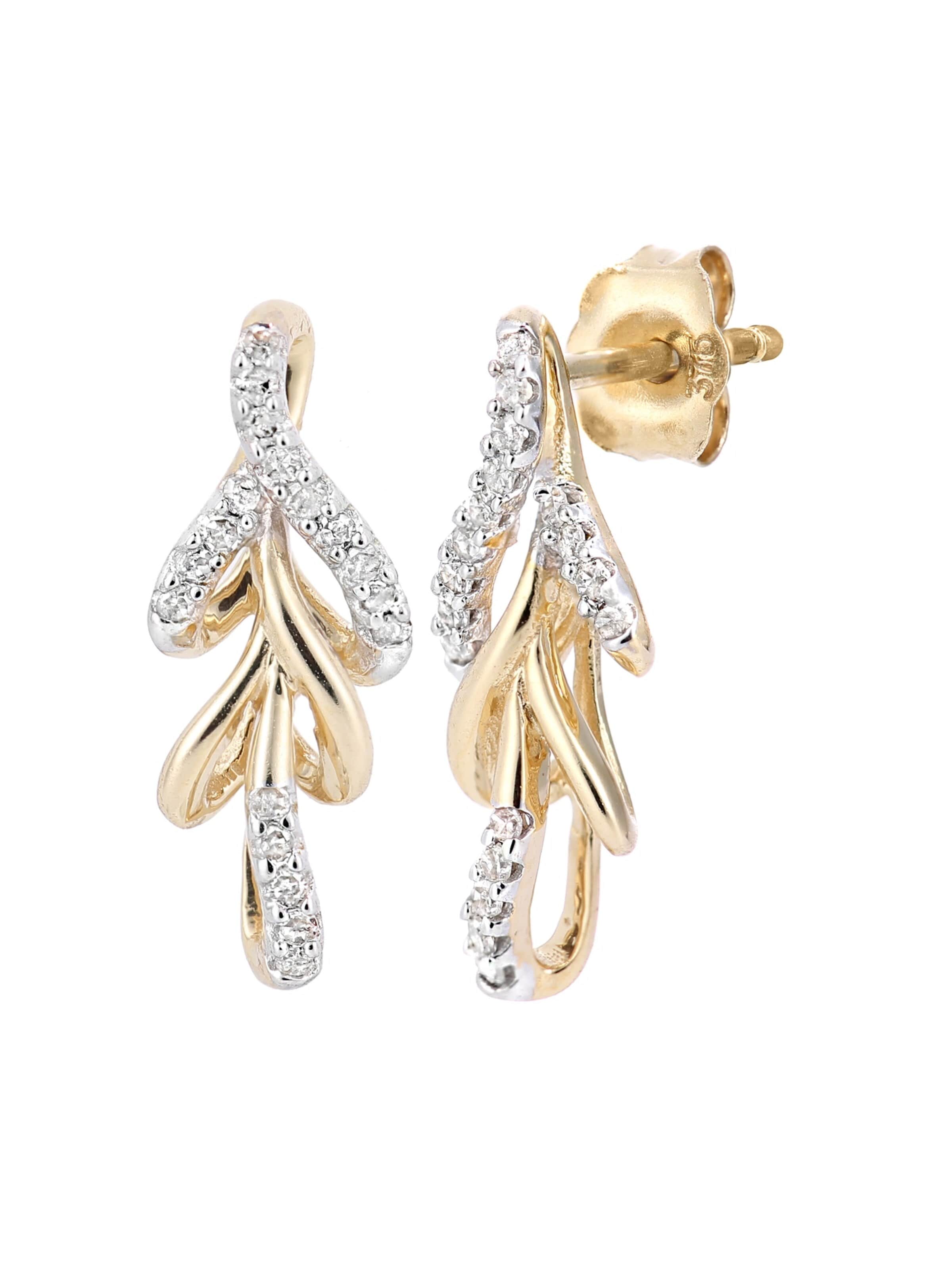 Boucles d'oreilles 'Ohrringe aus 375 Gelbgold mit Diamant' DIAMANT LETERNEL en or : devant