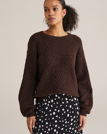 WE Fashion Свитер в Коричневый: спереди