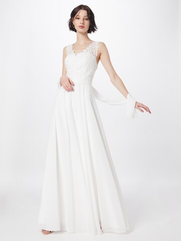 mascara Evening Dress in White