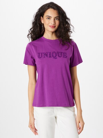 T-shirt PIECES en violet : devant