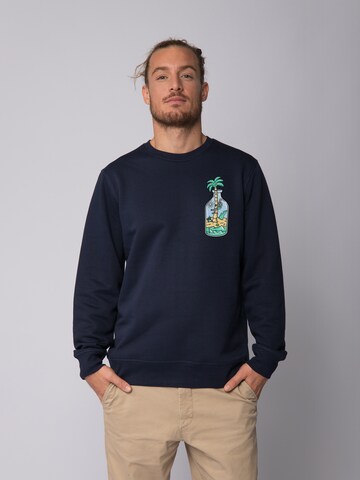 Watapparel Sweatshirt ' Holiday in a bottle ' in Blue: front
