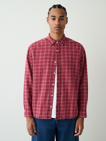 NextRegular Fit Košulja - crvena boja: prednji dio