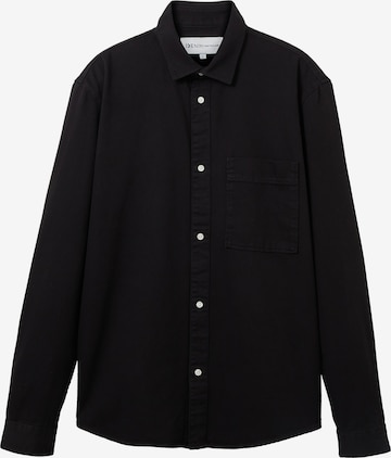 TOM TAILOR DENIM - Ajuste regular Camisa en negro: frente