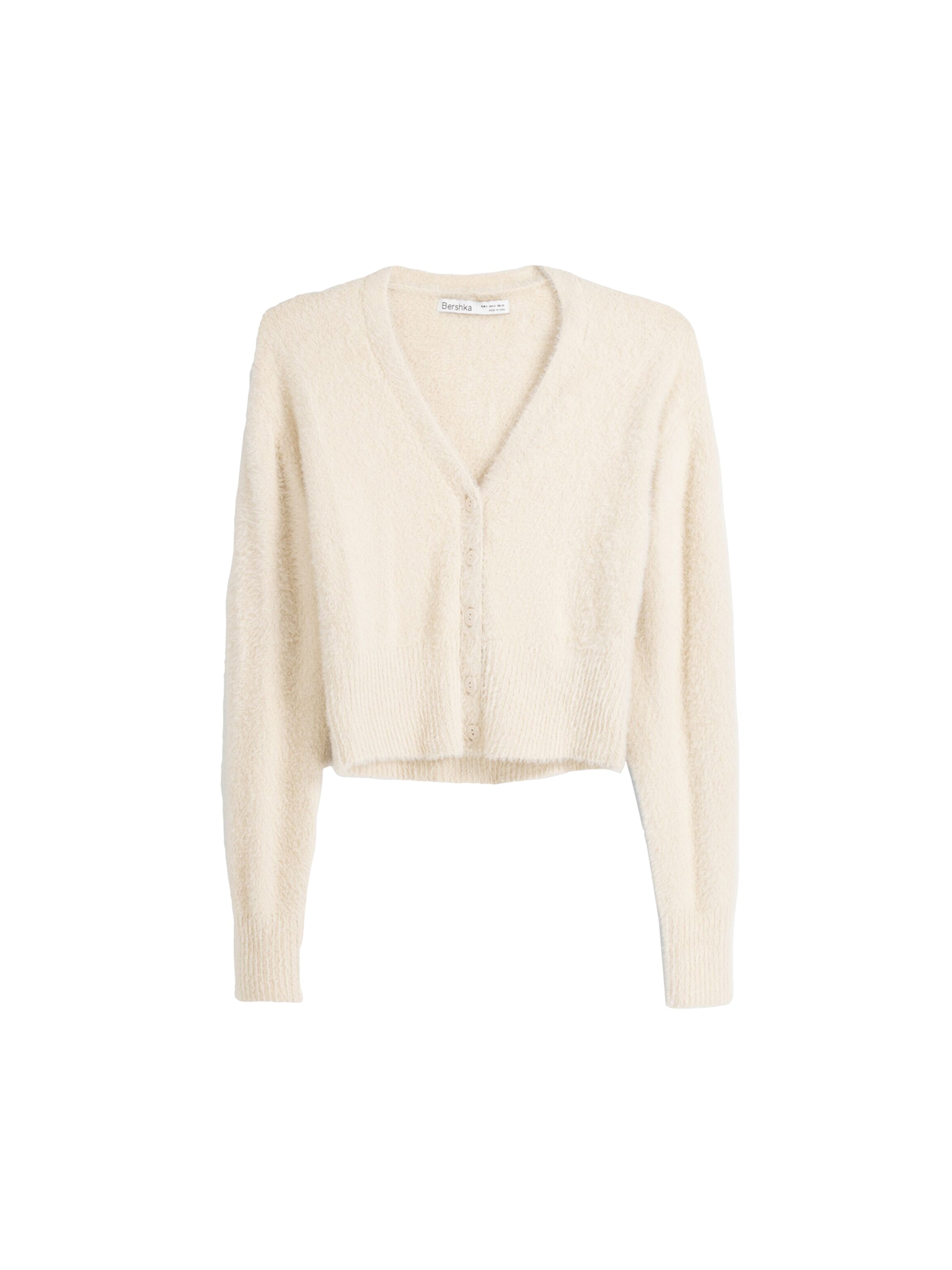 Bershka Knit cardigan in Ecru ABOUT YOU