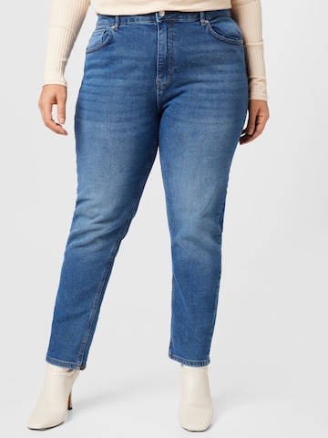 ONLY Carmakoma Tapered Jeans i blå: framsida