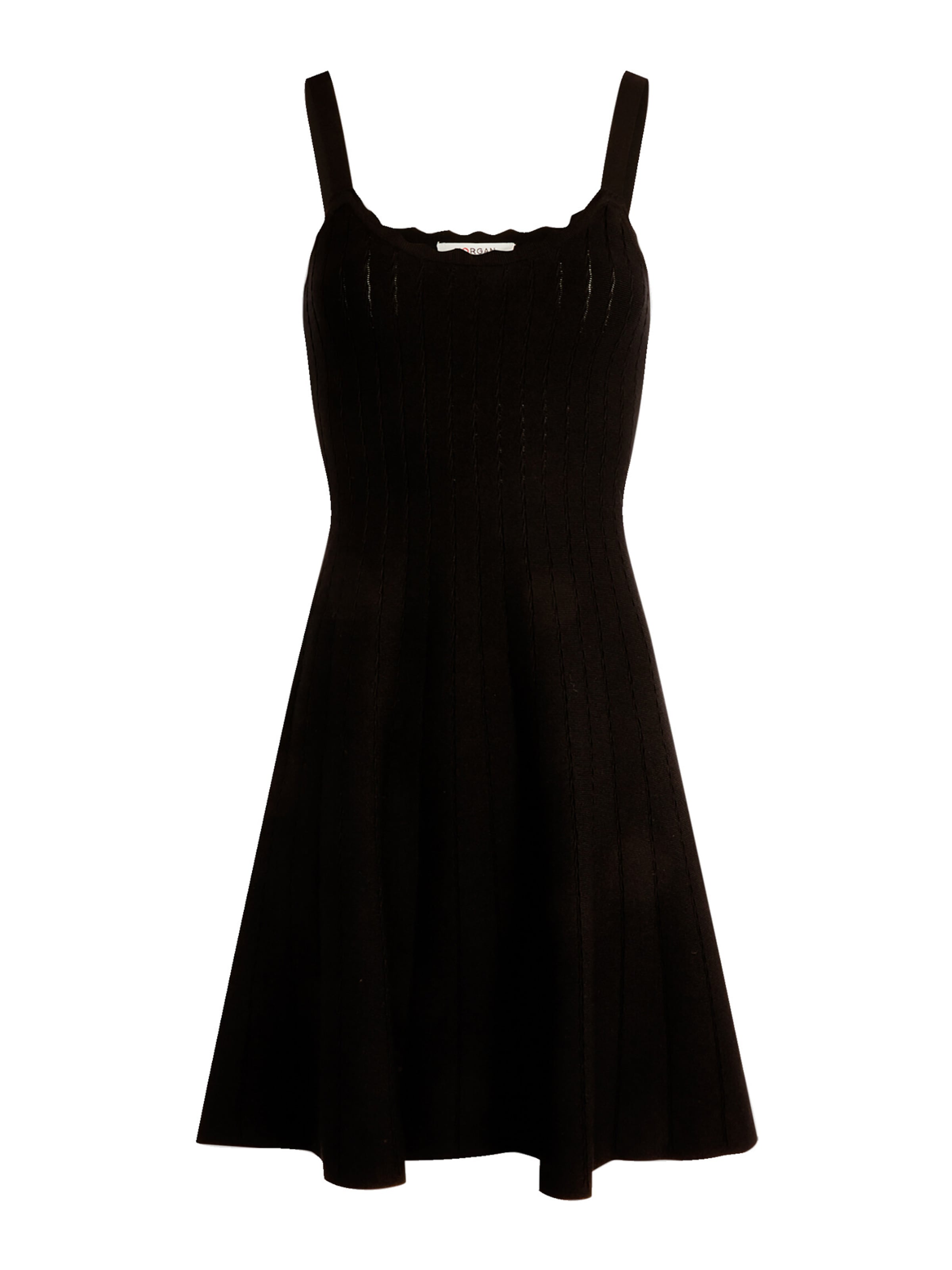 Morgan Stickad klänning i svart: framsida