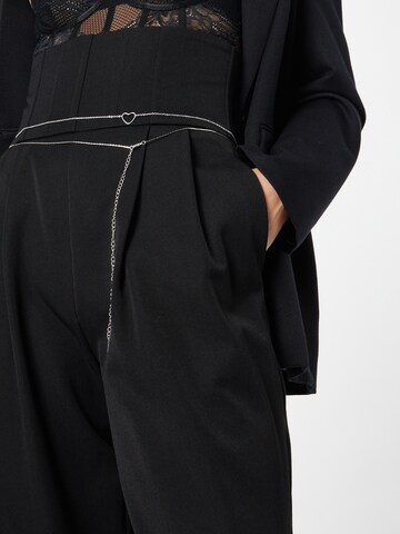 Misspap - Perna larga Calças em preto