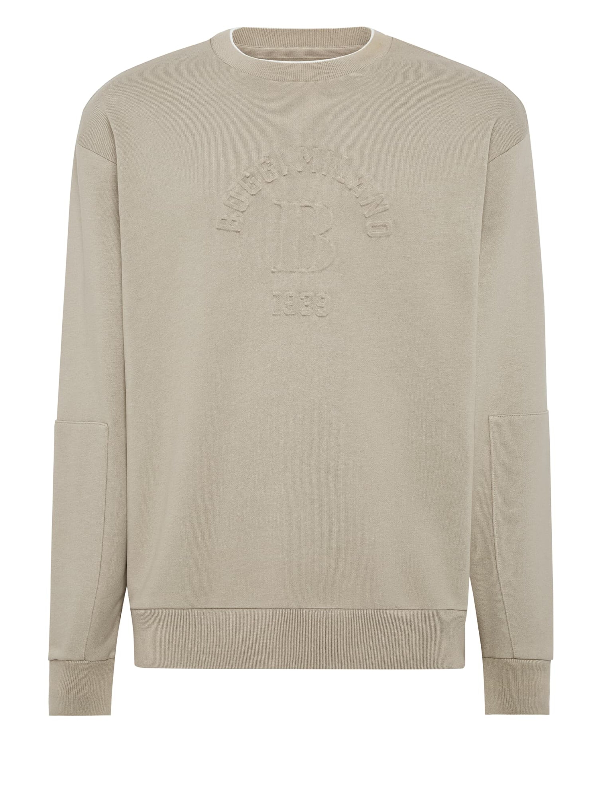Sweat-shirt 'SUSTAINABLE' Boggi Milano en gris : devant