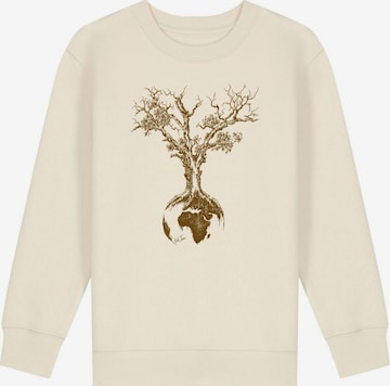 Life-Tree Sweatshirt 'Organic Fairwear Sweater Kids Unisex Weltenbaum' in White: front