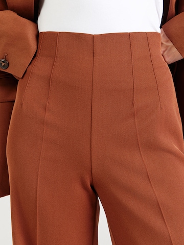 Lindex Wide leg Παντελόνι με τσάκιση 'Lykke' σε καφέ