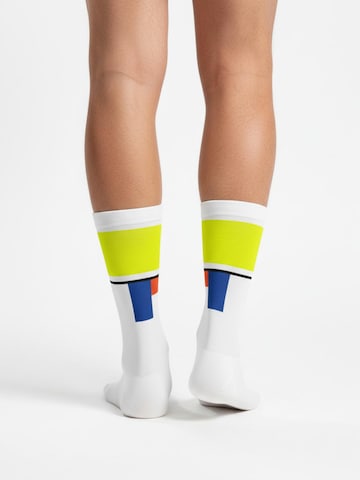PIPPO Amsterdam Sports socks 'Mondrian Rennrad' in White