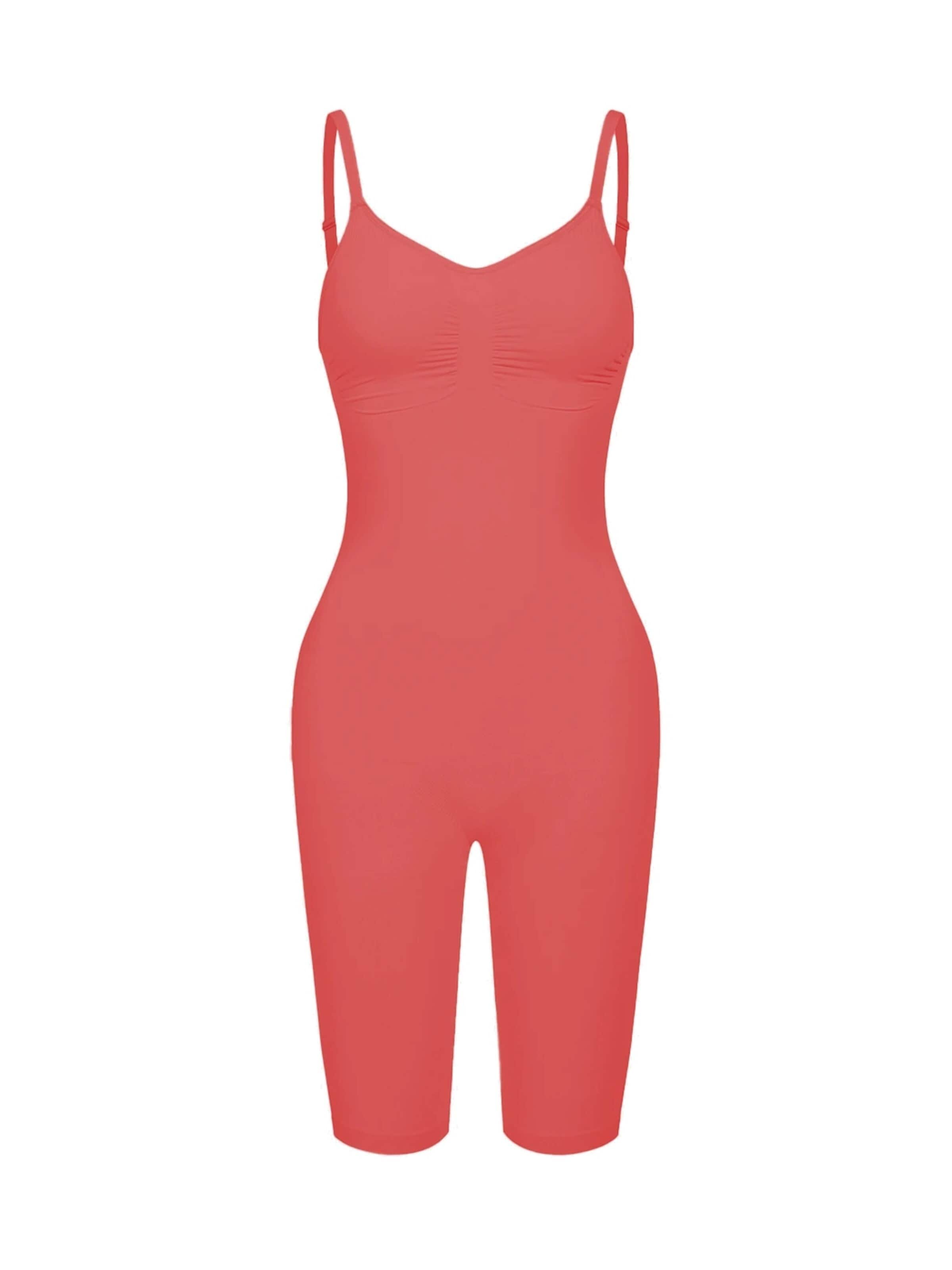 cfab (formerly creamy fabrics) Shapingbody 'Bodysuit Sculpting Shapewear mit Shorts' in Oranje: voorkant