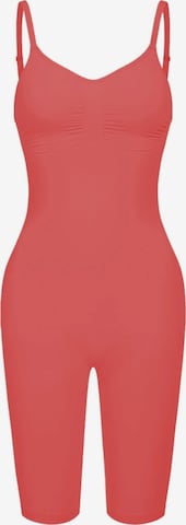 cfab (formerly creamy fabrics) Shapingbody 'Bodysuit Sculpting Shapewear mit Shorts' in Oranje: voorkant