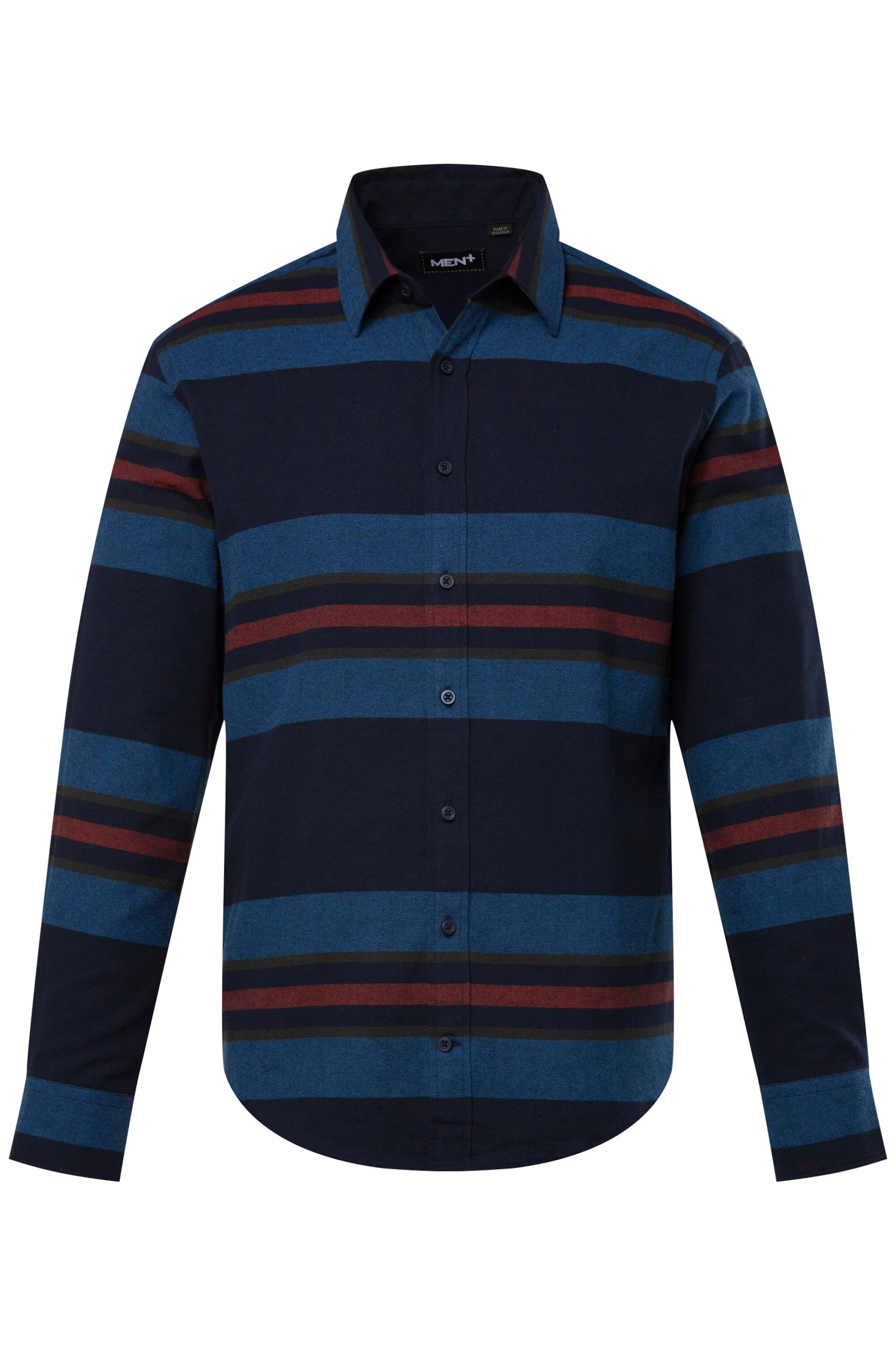 Men Plus Regular fit Button Up Shirt in Blue: front