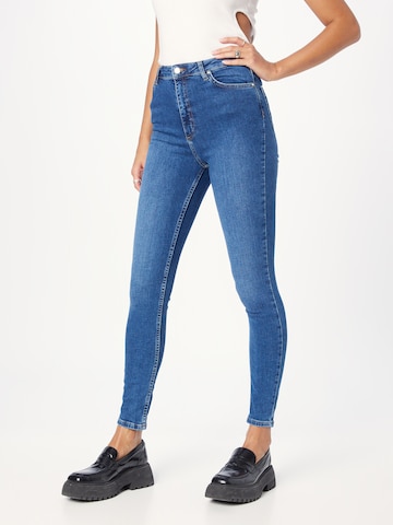 Karen Millen - Skinny Calças de ganga em azul: frente