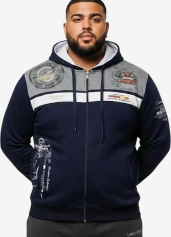 Lavecchia - Sudadera con cremallera 'LV-2022 Übergrößen' en azul: frente