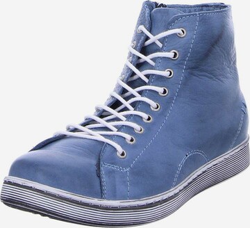 Esgano Lace-Up Ankle Boots in Blue: front