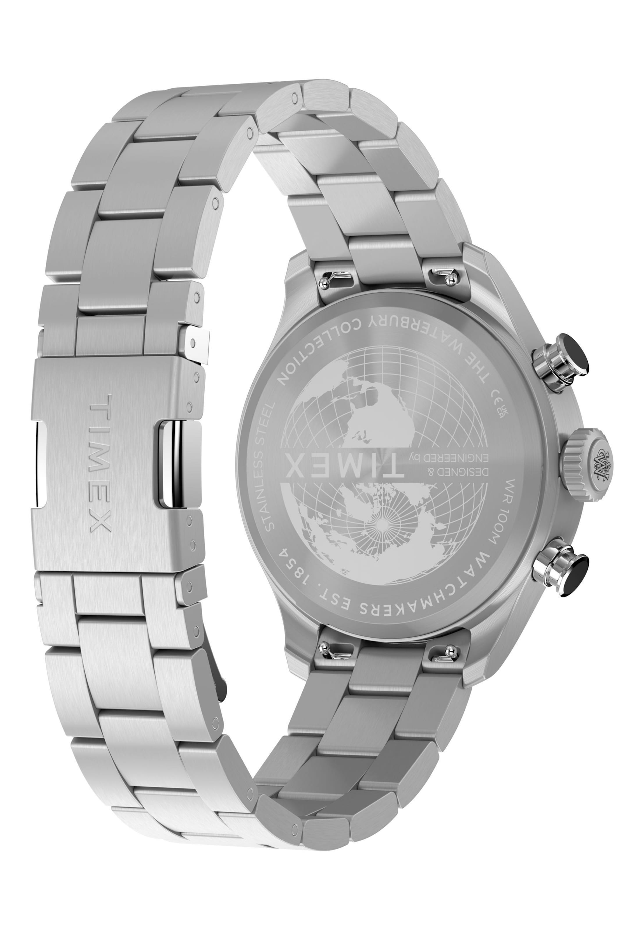 Montre à affichage analogique ' Waterbury Ace Fly-Back' TIMEX en argent
