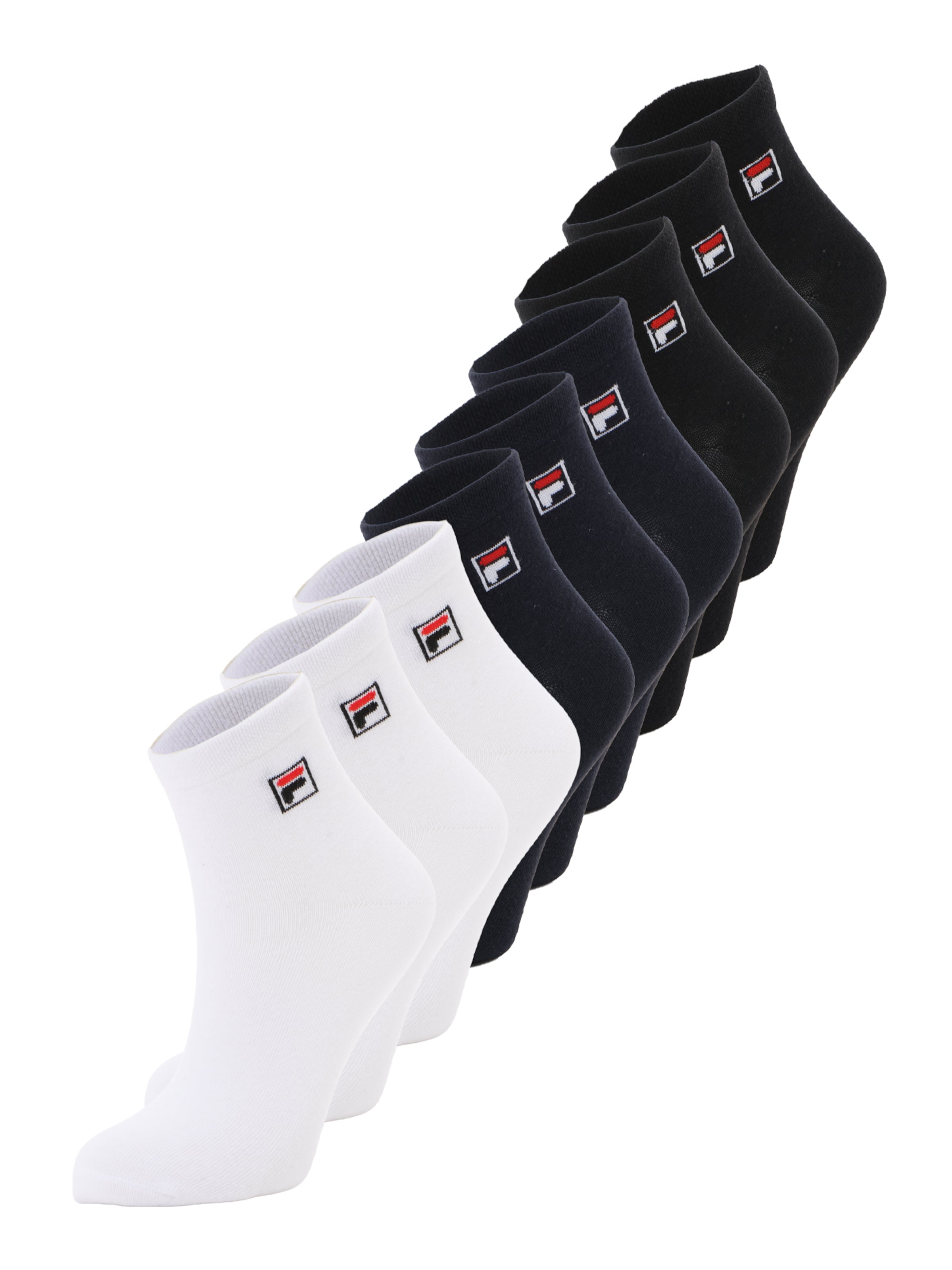 FILA Chaussettes en bleu marine / rouge / noir / blanc, Vue avec produit