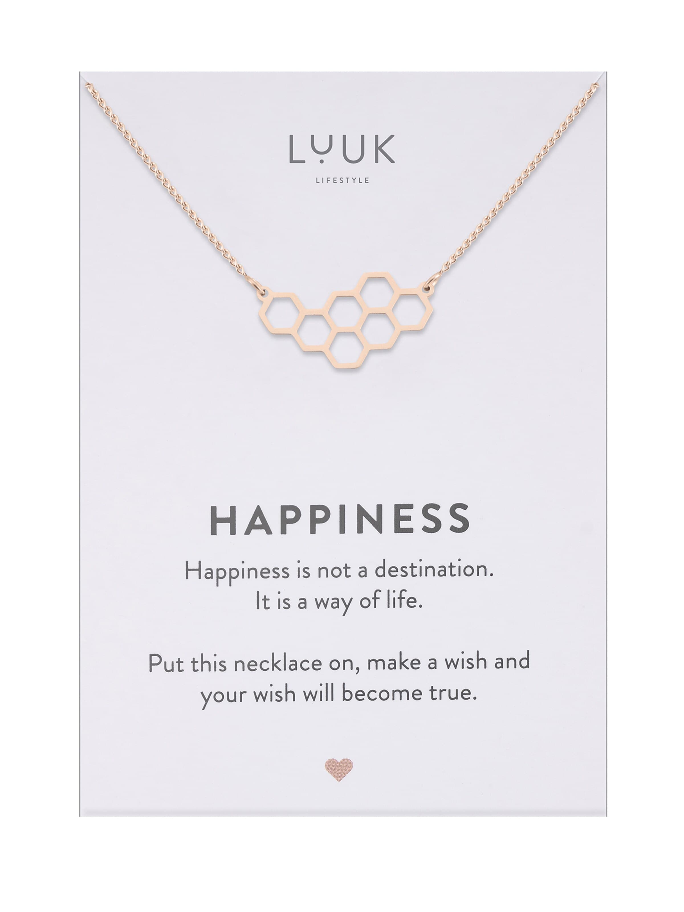 LUUK LIFESTYLE Necklace 'LUUK LIFESTYLE Halskette "Honigwabe"' in Gold: front