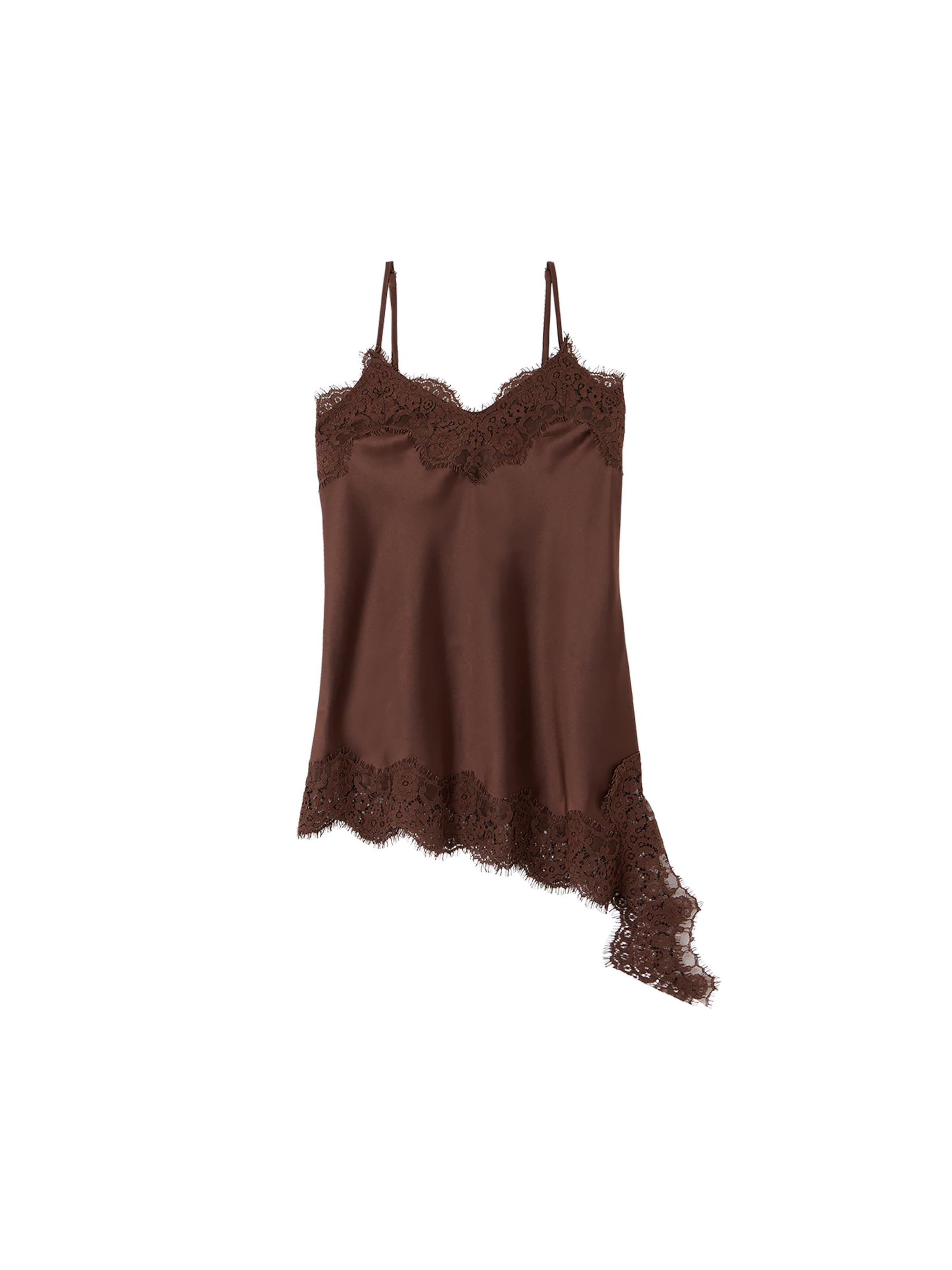 Top di oltre in marrone: frontale