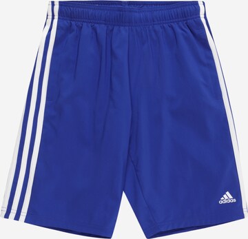 ADIDAS SPORTSWEAR Workout Pants 'Essentials 3-Stripes' in Blue: front