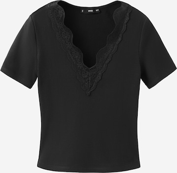 MANGO Majica 'LOCY' | črna barva: sprednja stran