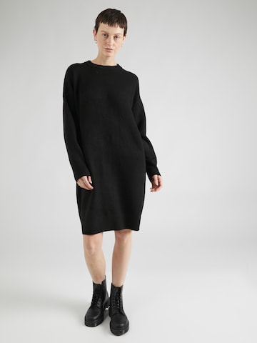 Monki Stickad klänning i svart: framsida