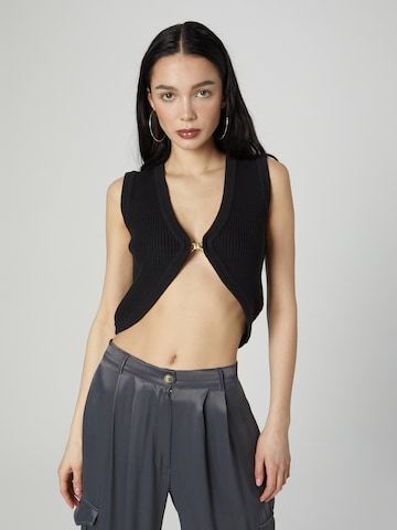 ABOUT YOU x Chiara Biasi Knitted Top 'Leona' in Black: front