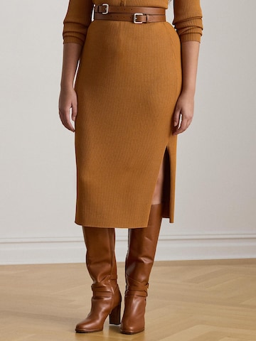 Lauren Ralph Lauren Plus Юбка 'GRENYAY' в Коричневый: спереди