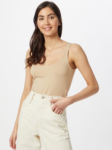 NA-KD Shirt Bodysuit 'Matiamu by Sofia' in Beige: front