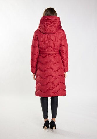 Cappotto invernale di faina in rosso