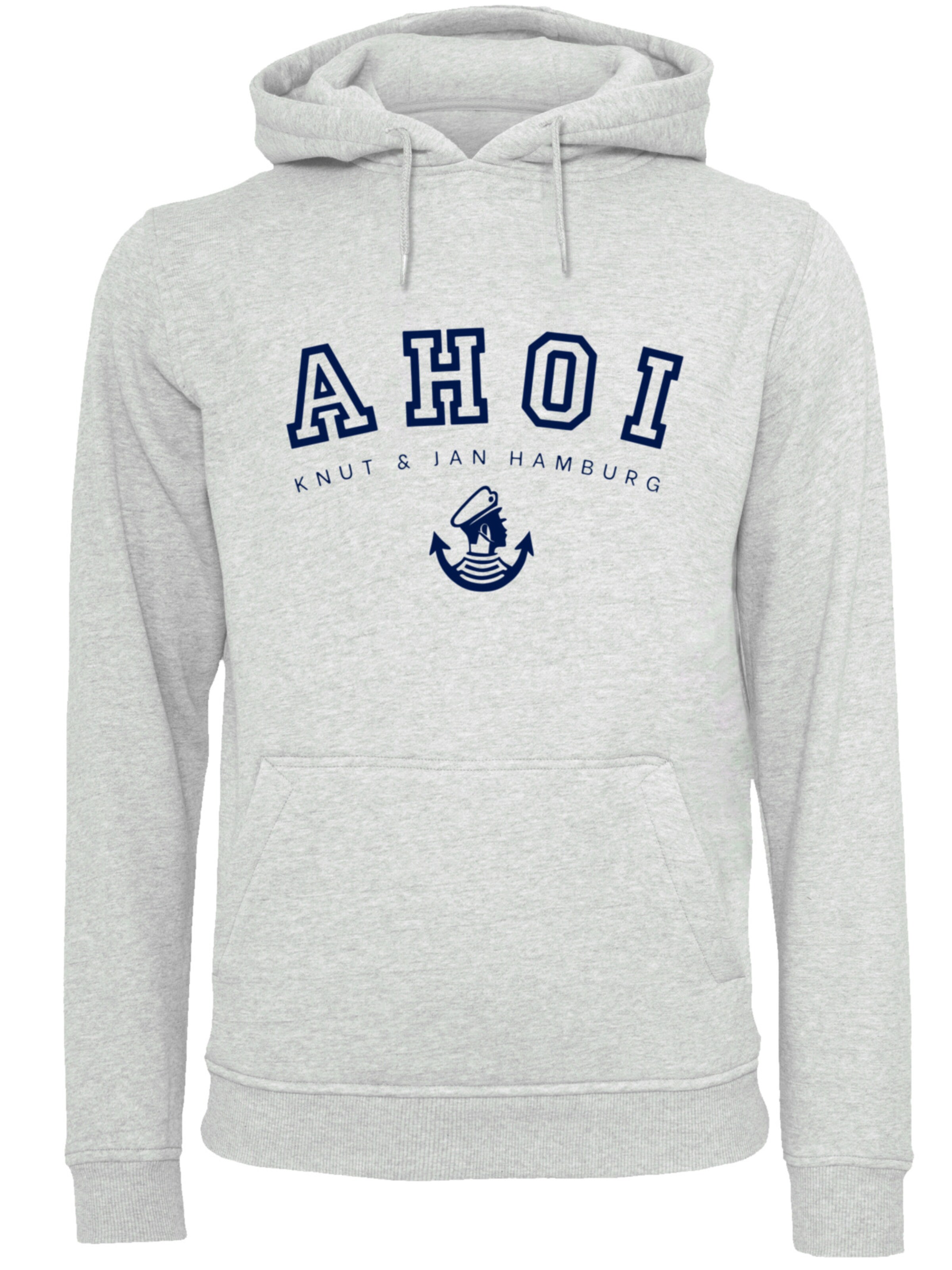 F4NT4STIC Sweatshirt 'Ahoi Knut & Jan Hamburg' in Grau: Vorderseite