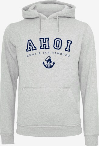 Sweat-shirt 'Ahoi Knut & Jan Hamburg' F4NT4STIC en gris : devant
