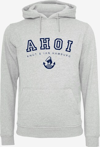 F4NT4STIC Sweatshirt 'Ahoi Knut & Jan Hamburg' in Grey: front