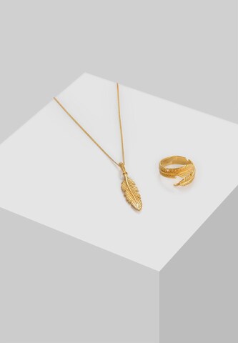 ELLI Schmuckset Feder in Gold