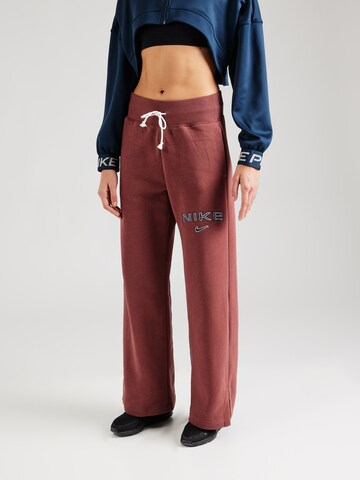 Nike Sportswear Wide leg Παντελόνι 'PHNX FLC' σε κόκκινο: μπροστά
