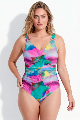 Ulla Popken Bralette Swimsuit in Mixed colours: front