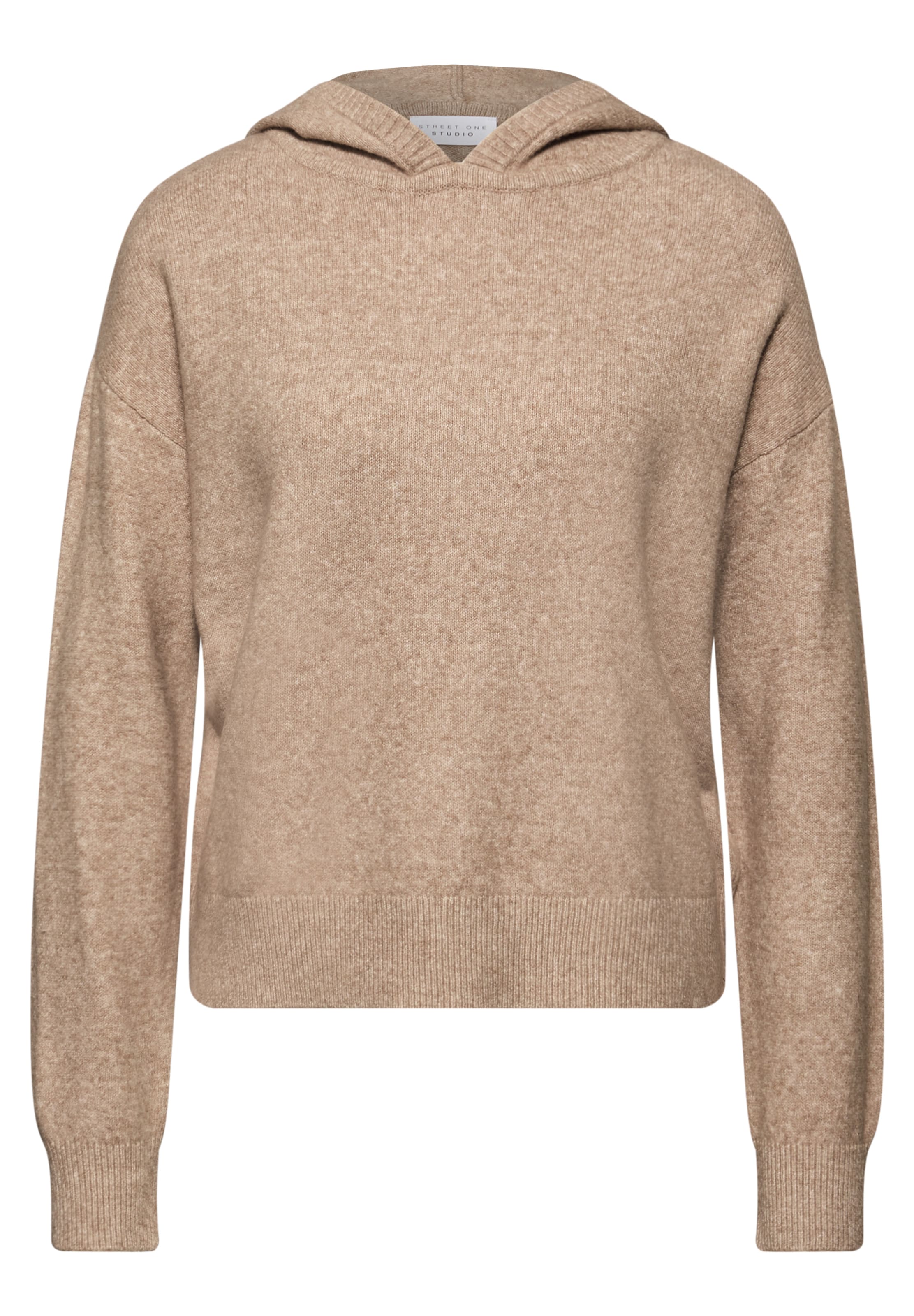 Street One Studio Pullover mit Kapuze in Beige: Vorderseite