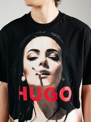 HUGO Tričko 'Duwedie' – černá