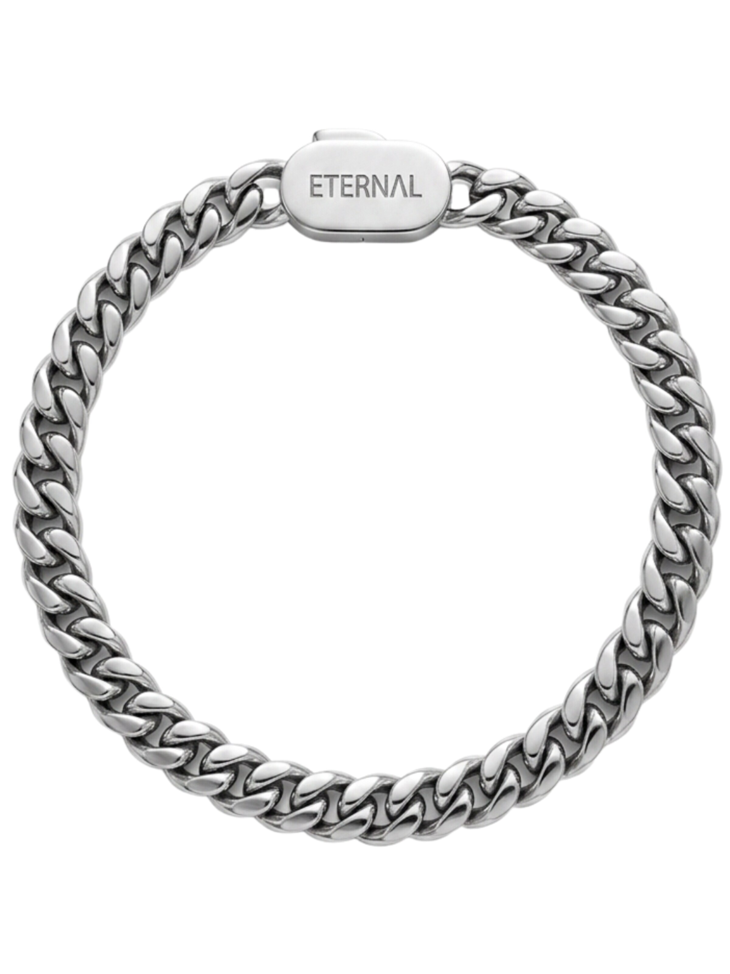 Braccialetto 'Cuban Link' di Eternal in argento: frontale